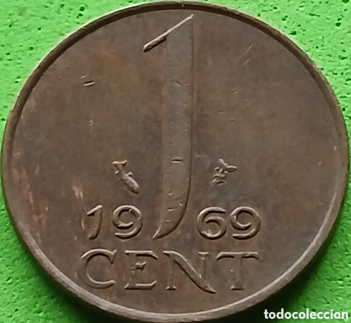 Monedas antiguas de Europa: Pa&iacute;ses Bajos 1 cent 1969 km#180 ceca &rdquo;pez&rdquo;
