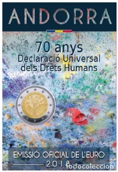 Monedas antiguas de Europa: HEUR0628 MONEDA ANDORRA 2 EUROS 2018 (Derechos humanos) COIN CARD