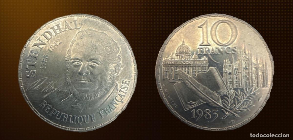 Monedas antiguas de Europa: Francia 10 francos, 200 Aniversario - Nacimiento de Stendhal &middot; 1983