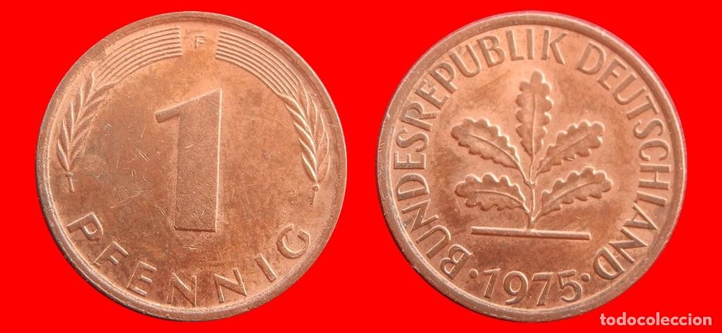 Monedas antiguas de Europa: 1 PFENNIG 1975-F BRD ALEMANIA-154304