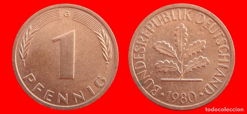 Monedas antiguas de Europa: 1 PFENNIG 1980-G BRD ALEMANIA-154325