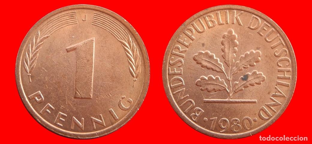 Monedas antiguas de Europa: 1 PFENNIG 1980-J BRD ALEMANIA-154326
