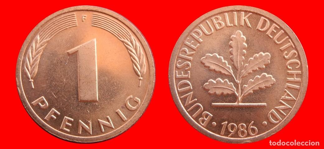 Monedas antiguas de Europa: 1 PFENNIG 1986-F BRD ALEMANIA-154348