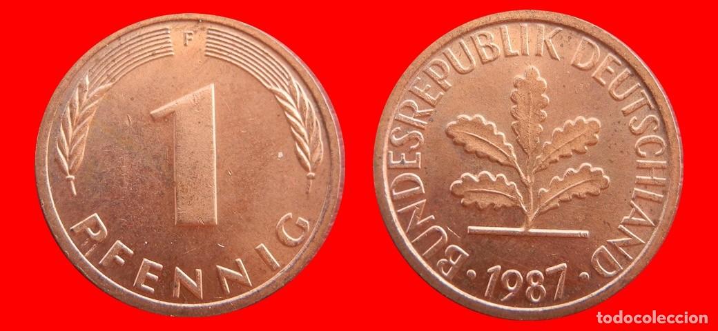 Monedas antiguas de Europa: 1 PFENNIG 1987-F BRD ALEMANIA-154352
