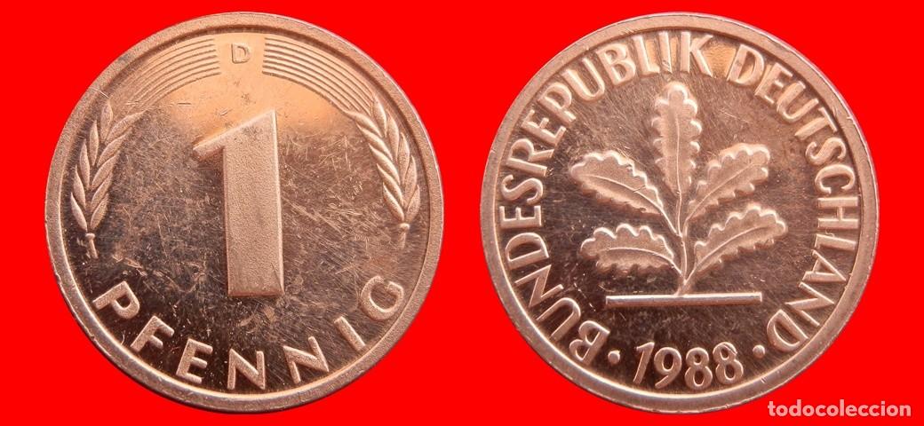 Monedas antiguas de Europa: 1 PFENNIG 1988-D BRD ALEMANIA-154355