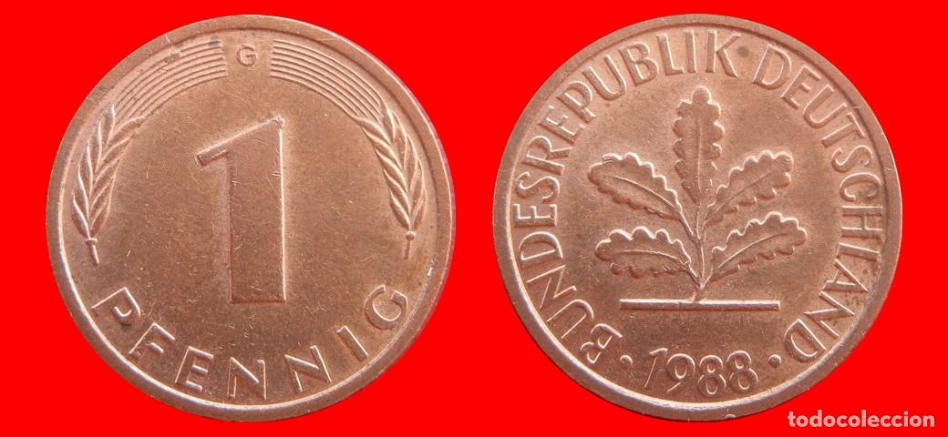 Monedas antiguas de Europa: 1 PFENNIG 1988-G BRD ALEMANIA-154357