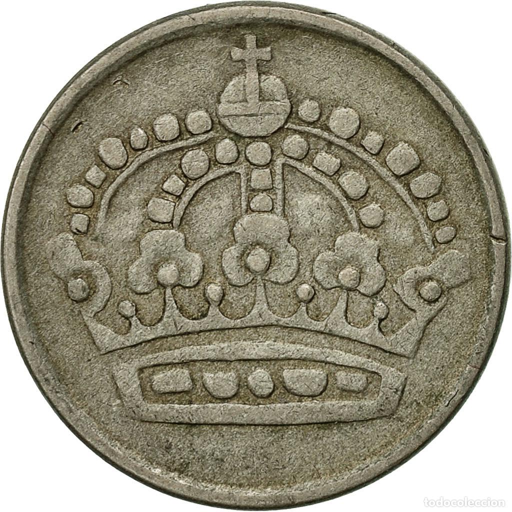Monedas antiguas de Europa: [#425684] Moneda, Suecia, Gustaf VI, 25 &Ouml;re, 1954, MBC, Plata, KM:824