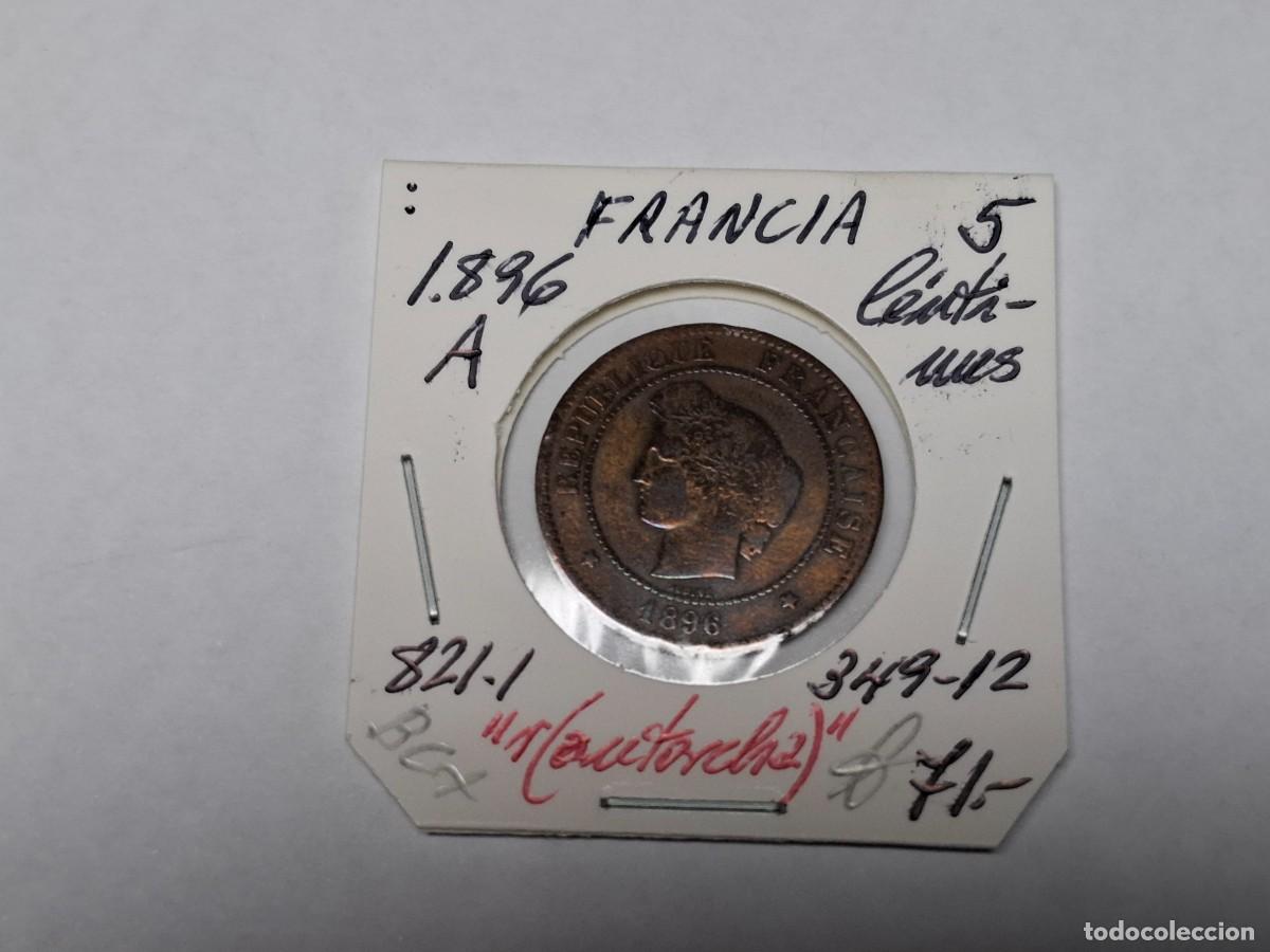 Monedas antiguas de Europa: 5 CENTIMOS de 1896 A KM 821.1 FRANCIA en BC+