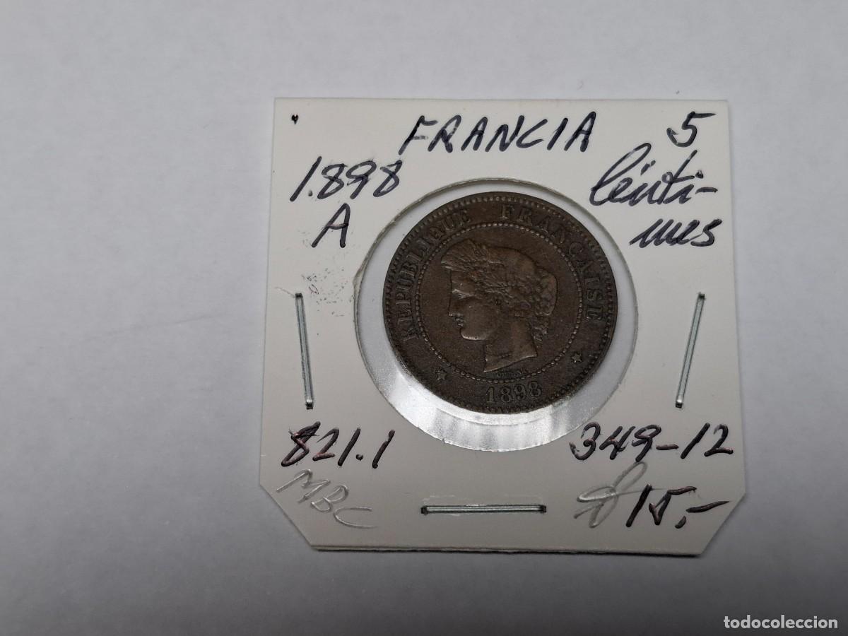 Monedas antiguas de Europa: 5 CENTIMOS de 1898 A KM 821.1 FRANCIA en MBC