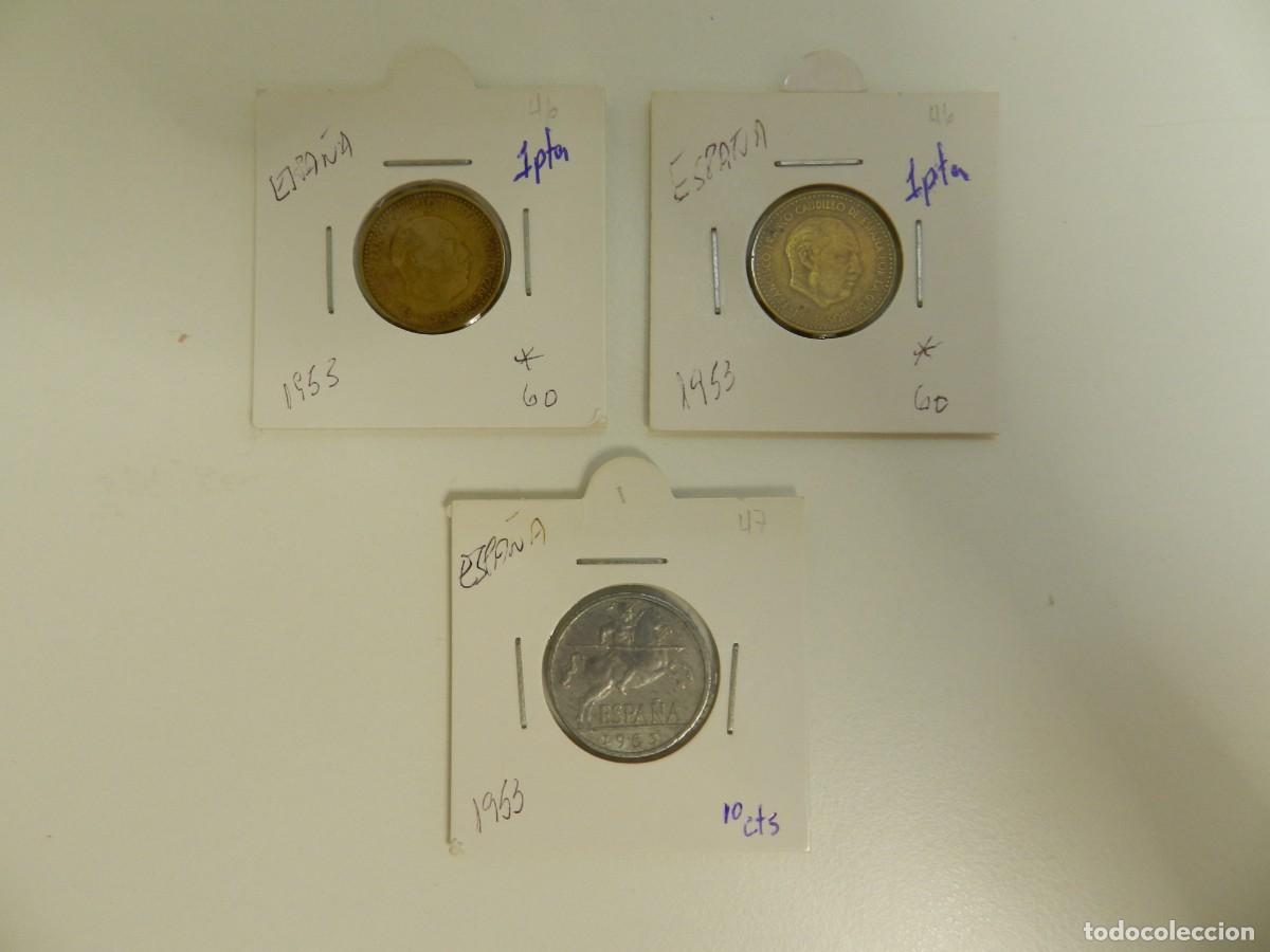 Monedas antiguas de Europa: Lote de 3 monedas de Espa&ntilde;a de 1953