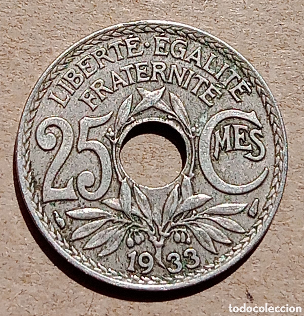 Monedas antiguas de Europa: Francia - 25 C&eacute;ntimos 1933 - Bc - Foto 2