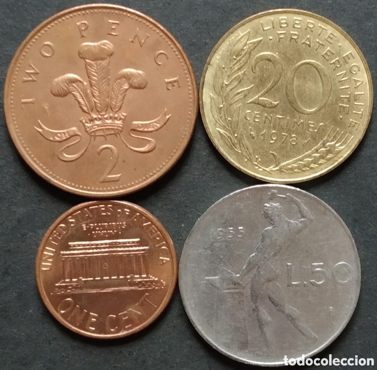 Monedas antiguas de Europa: LOTE MONEDAS N&deg; 0168 - LOTE DE 4 MONEDAS INTERNACIONALES