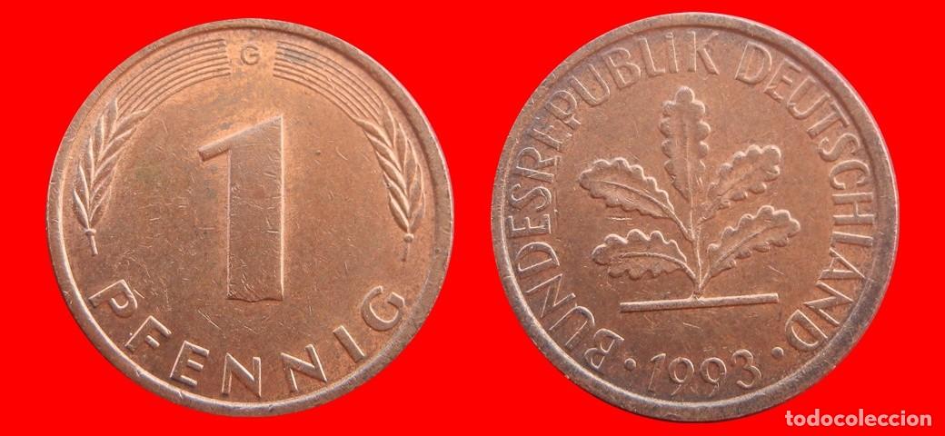 Monedas antiguas de Europa: 1 PFENNIG 1993-G BRD ALEMANIA-154360
