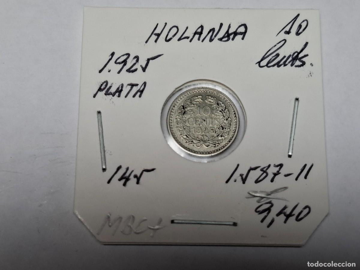 Monedas antiguas de Europa: 10 CENTIMOS de PLATA de 1925 KM 145 HOLANDA, en MBC+