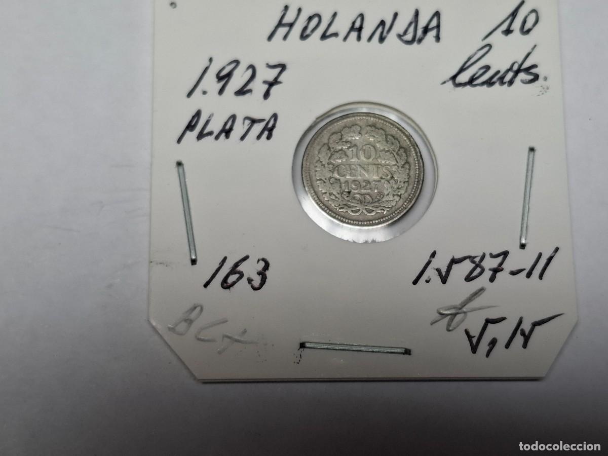 Monedas antiguas de Europa: 10 CENTIMOS de PLATA de 1927 KM 163 HOLANDA, en BC+