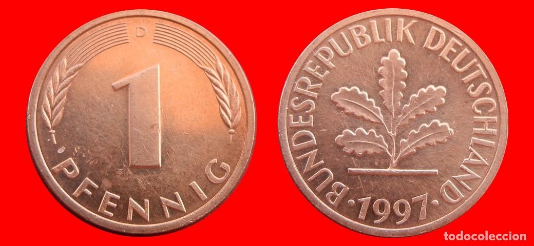 Monedas antiguas de Europa: 1 PFENNIG 1997-D BRD ALEMANIA-154378