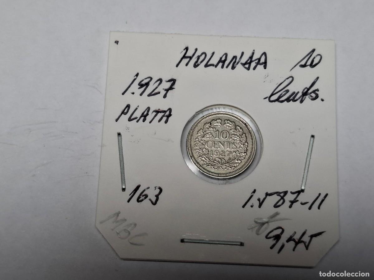 Monedas antiguas de Europa: 10 CENTIMOS de PLATA de 1927 KM 163 HOLANDA, en MBC