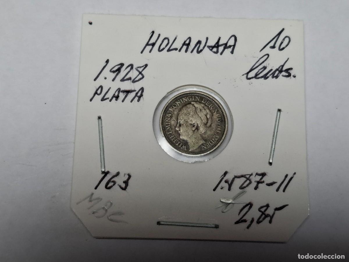 Monedas antiguas de Europa: 10 CENTIMOS de PLATA de 1928 KM 163 HOLANDA, en MBC