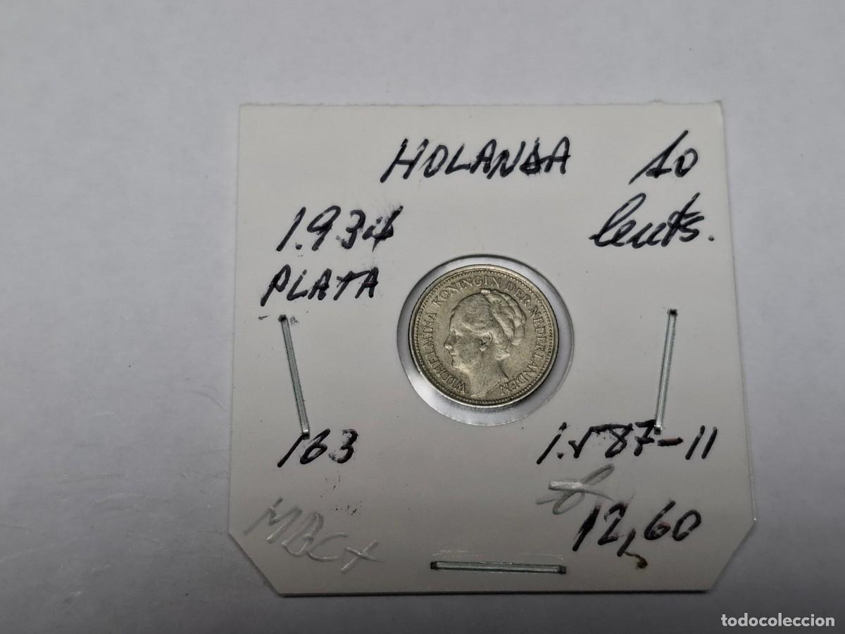 Monedas antiguas de Europa: 10 CENTIMOS de PLATA de 1934 KM 163 HOLANDA, en MBC+