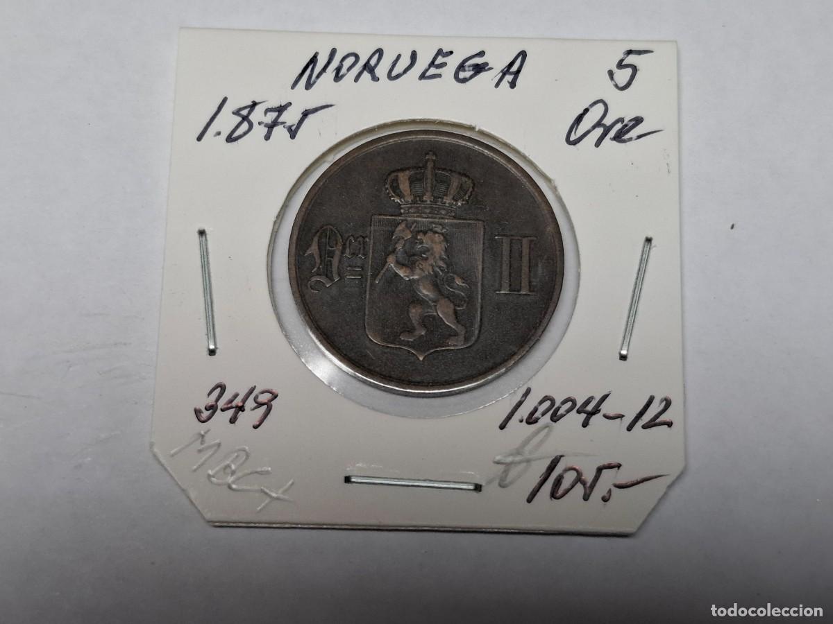 Monedas antiguas de Europa: 5 ORE de 1875 KM 349 NORUEGA, en MBC+