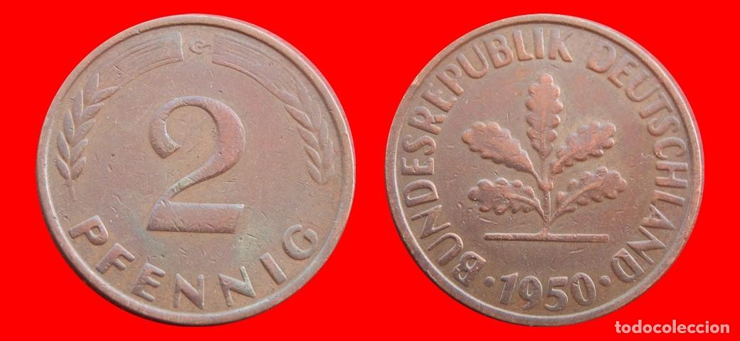 Monedas antiguas de Europa: 2 PFENNIG 1950-G BRD ALEMANIA-154388