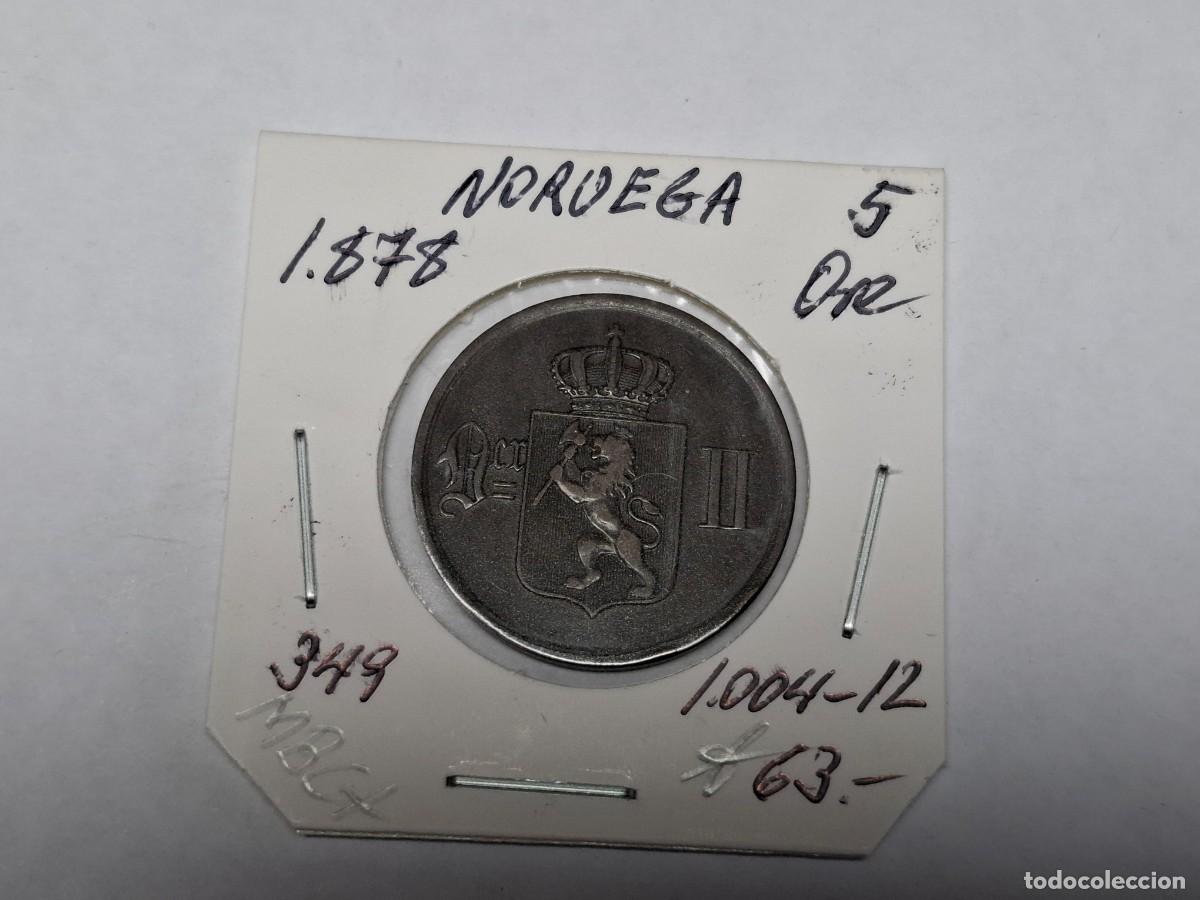 Monedas antiguas de Europa: 5 ORE de 1878 KM 349 NORUEGA, en MBC+