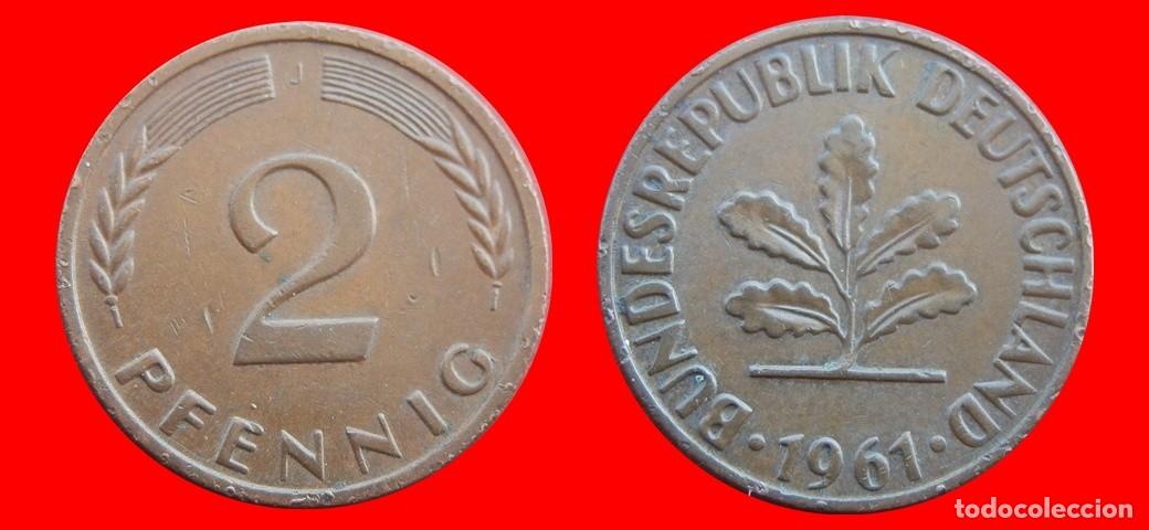 Monedas antiguas de Europa: 2 PFENNIG 1961-J BRD ALEMANIA-154390