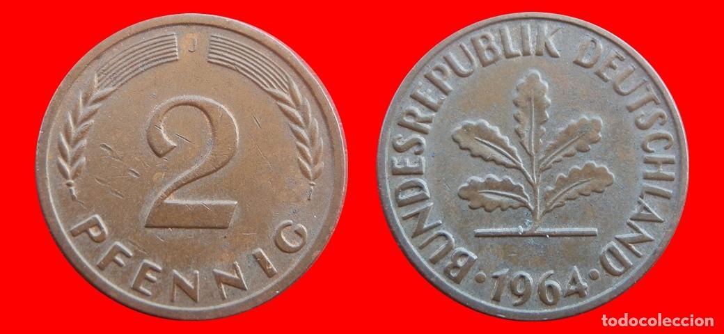 Monedas antiguas de Europa: 2 PFENNIG 1964-J BRD ALEMANIA-154393