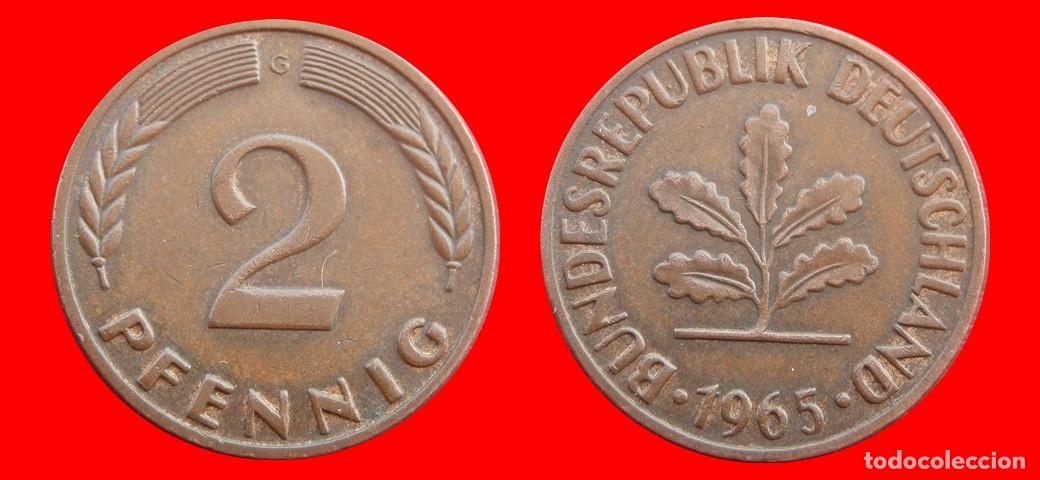 Monedas antiguas de Europa: 2 PFENNIG 1965-G BRD ALEMANIA-154394