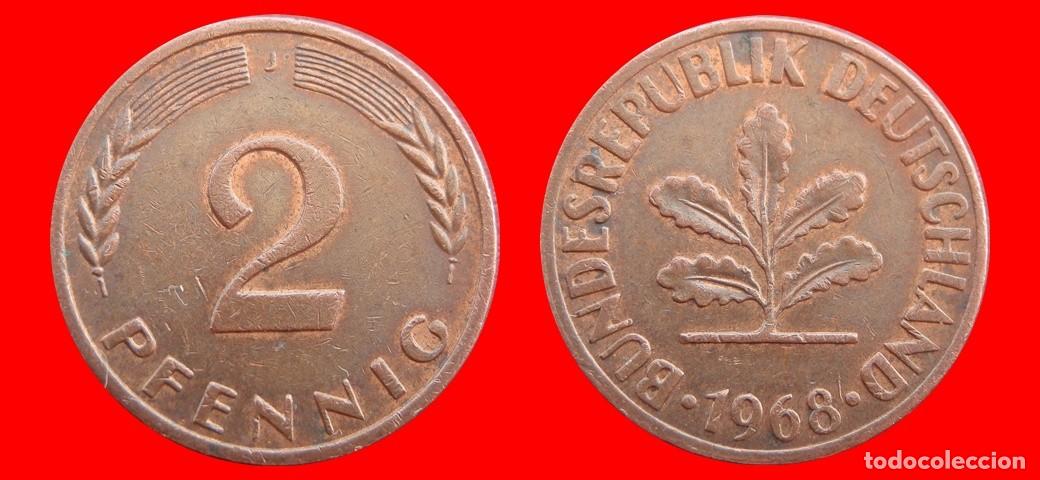 Monedas antiguas de Europa: 2 PFENNIG 1968-J BRD ALEMANIA-154397
