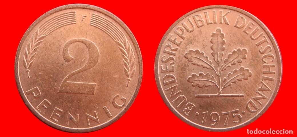 Monedas antiguas de Europa: 2 PFENNIG 1975-F BRD ALEMANIA-154403
