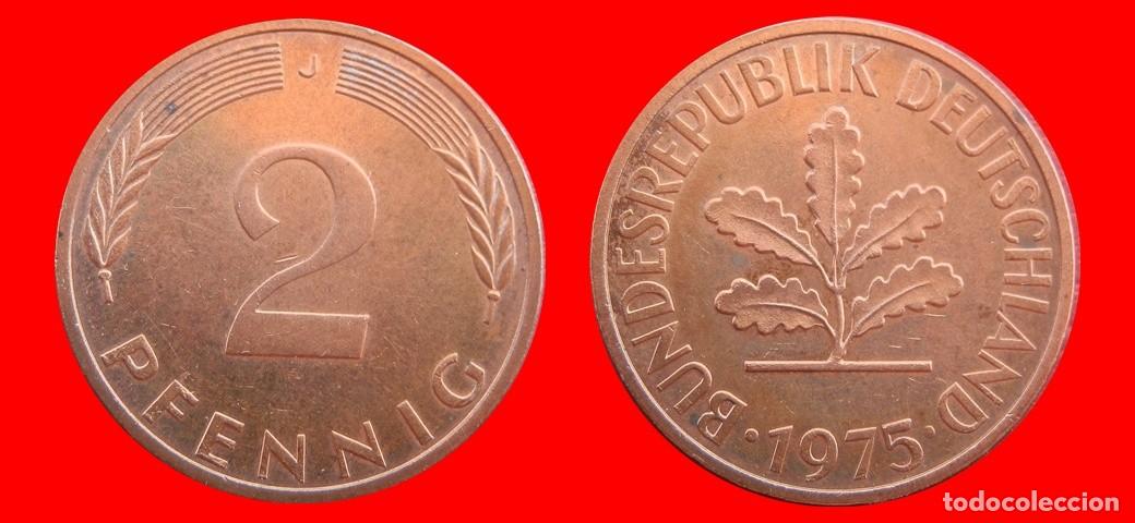 Monedas antiguas de Europa: 2 PFENNIG 1975-J BRD ALEMANIA-154405
