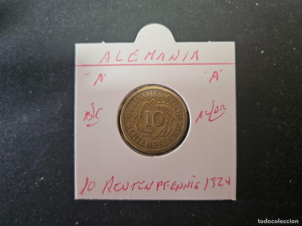 Monedas antiguas de Europa: ALEMANIA 10 RENTENPFENNIG 1924 BC KM=33 (ALUMINIO-BRONCE) CECA &rdquo;A&rdquo;