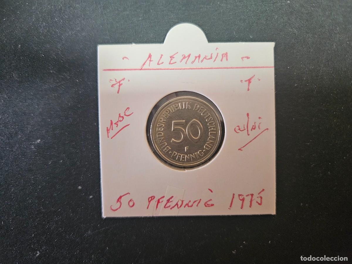 Monedas antiguas de Europa: ALEMANIA 50 PFENNIG 1975 MBC KM=109.2 (CUPRONIQUEL)) CECA &rdquo;F&rdquo;