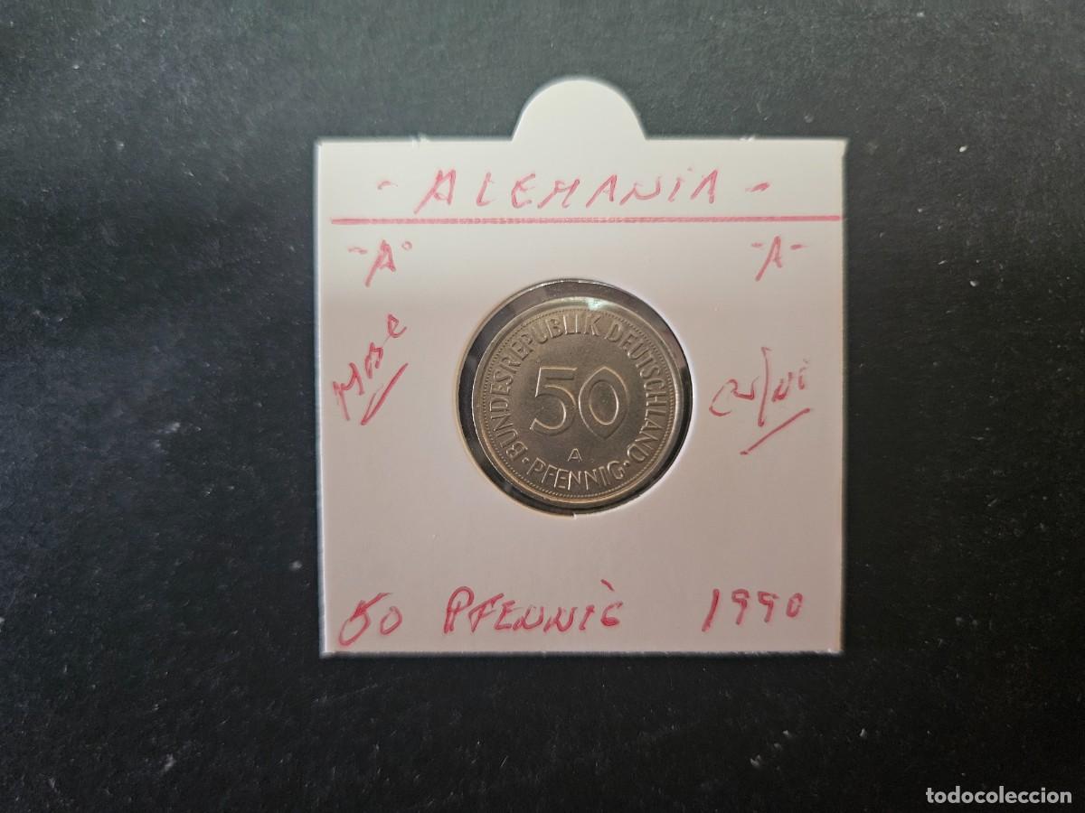 Monedas antiguas de Europa: ALEMANIA 50 PFENNIG 1990 MBC KM=109.2 (CUPRONIQUEL)) CECA &rdquo;A&rdquo;