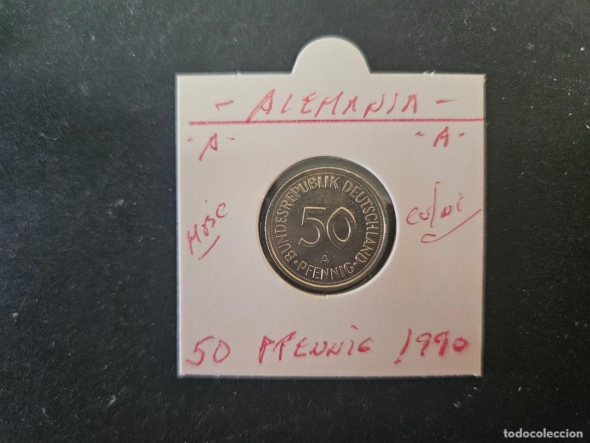 Monedas antiguas de Europa: ALEMANIA 50 PFENNIG 1990 MBC KM=109.2 (CUPRONIQUEL)) CECA &rdquo;A&rdquo;