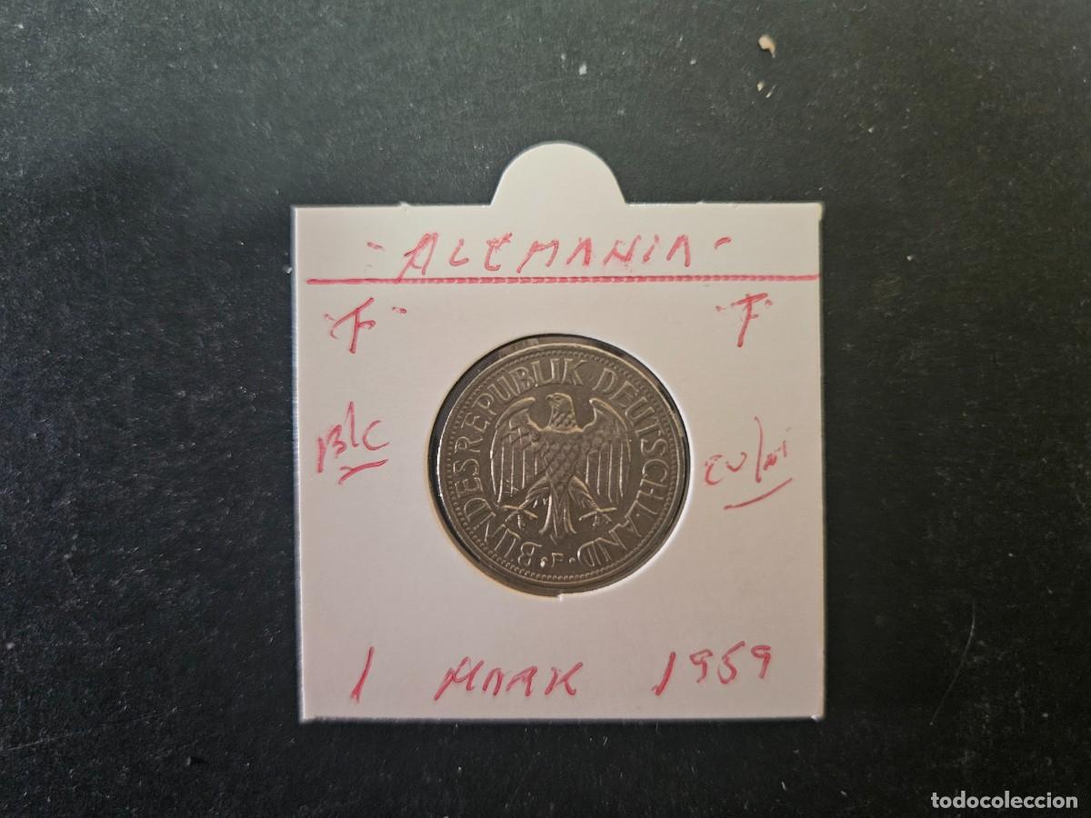 Monedas antiguas de Europa: ALEMANIA 1 MARK 1959 BC KM=110 (CUPRONIQUEL)) CECA &rdquo;F&rdquo;