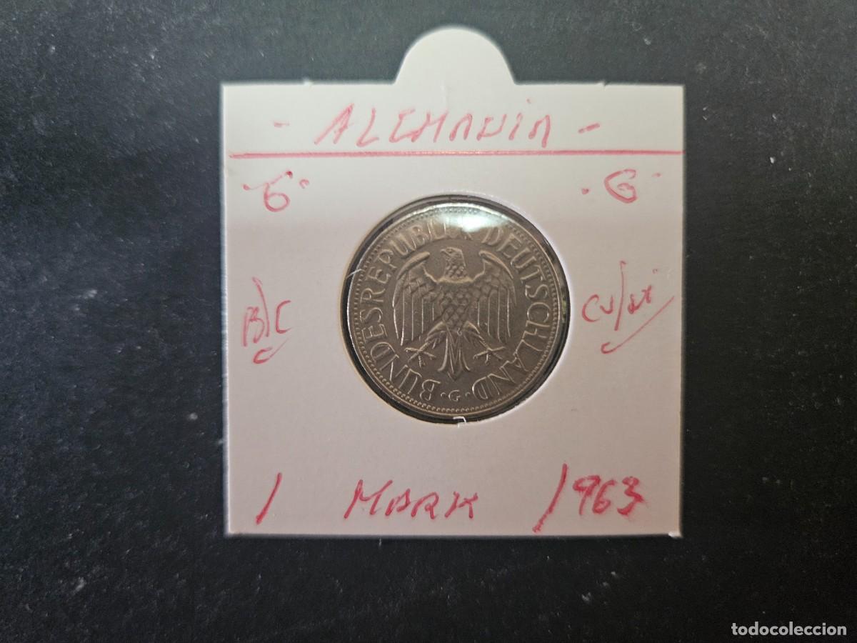 Monedas antiguas de Europa: ALEMANIA 1 MARK 1963 BC KM=110 (CUPRONIQUEL)) CECA &rdquo;G&rdquo;