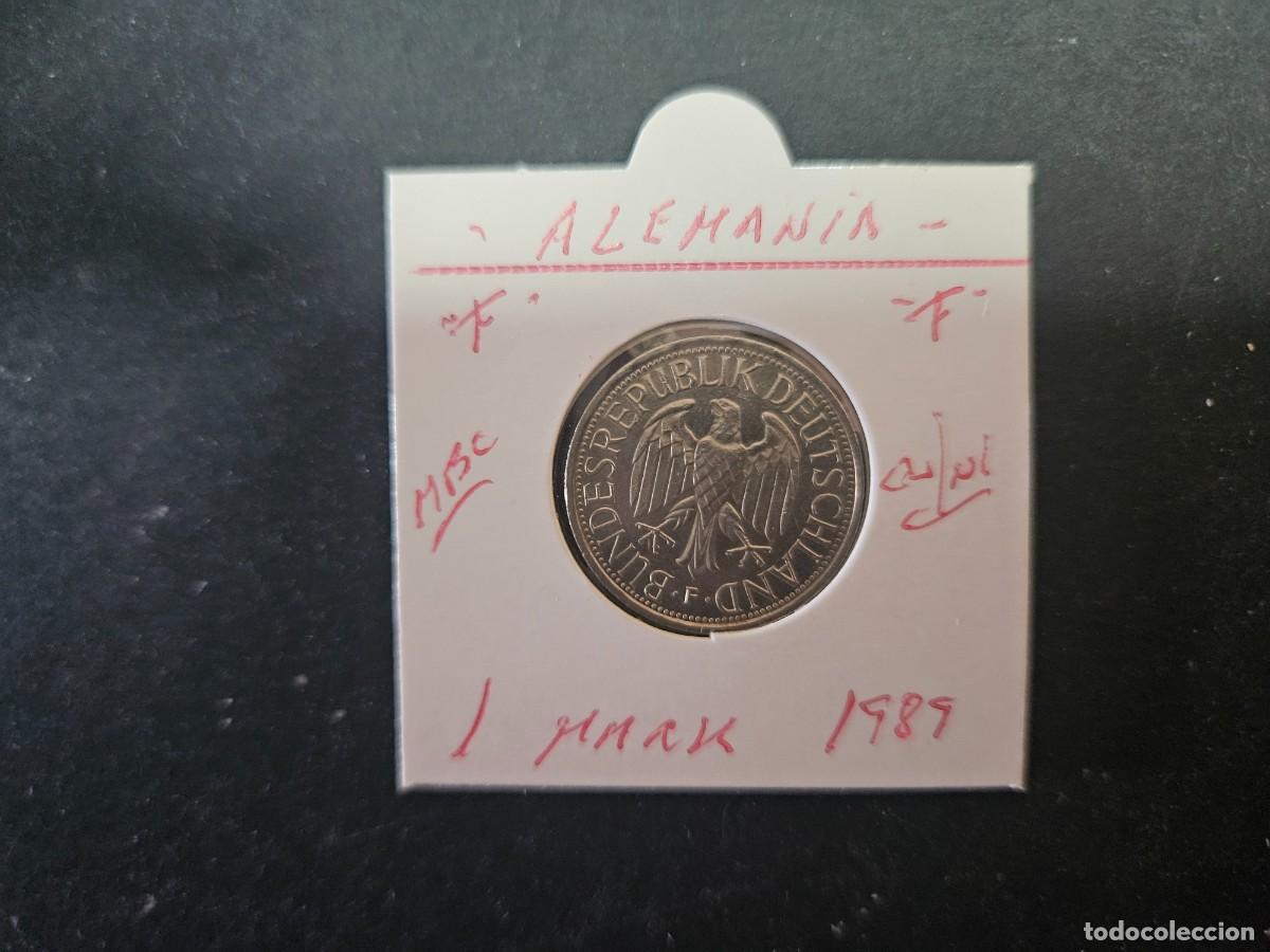 Monedas antiguas de Europa: ALEMANIA 1 MARK 1989 MBC KM=110 (CUPRONIQUEL)) CECA &rdquo;F&rdquo;