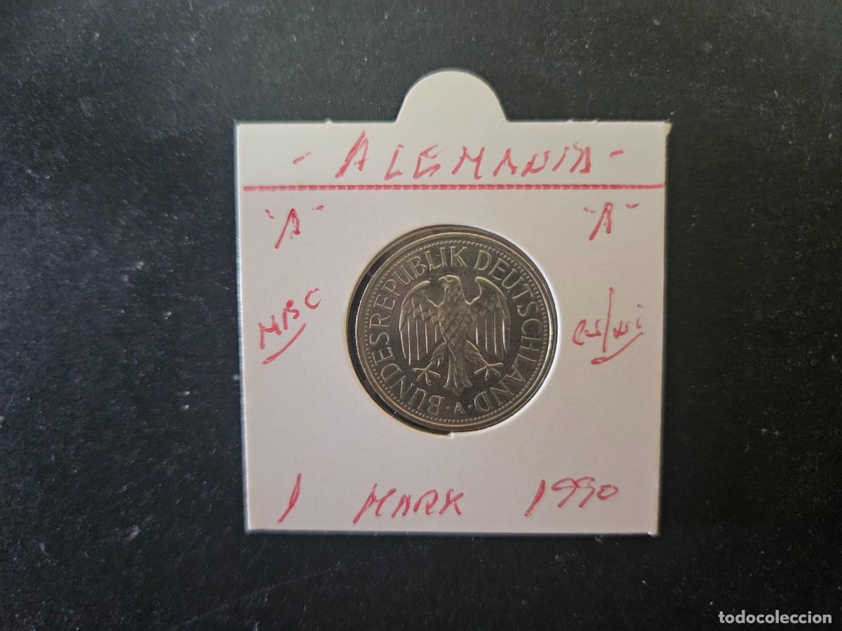Monedas antiguas de Europa: ALEMANIA 1 MARK 1990 MBC KM=110 (CUPRONIQUEL)) CECA &rdquo;A&rdquo;