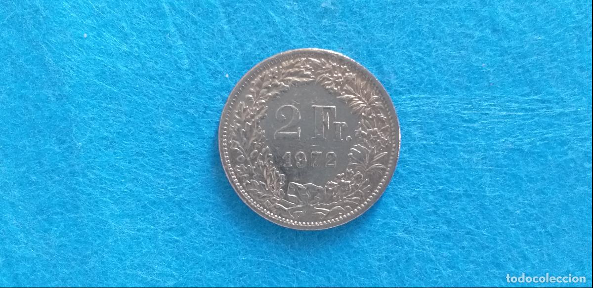 Monedas antiguas de Europa: Moneda de SUIZA. 2 francos. A&ntilde;o 1972. CIRCULADA
