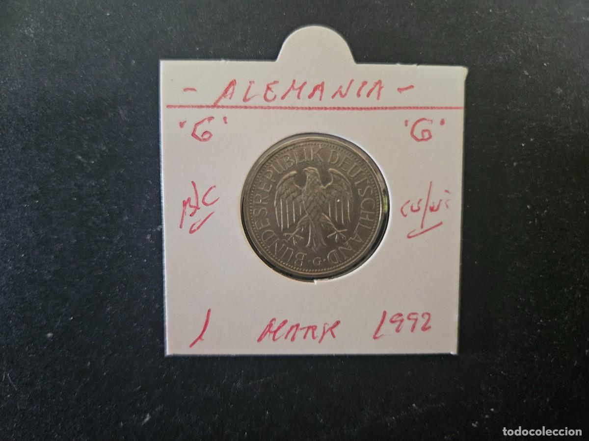 Monedas antiguas de Europa: ALEMANIA 1 MARK 1992 BC KM=110 (CUPRONIQUEL)) CECA &rdquo;G&rdquo;