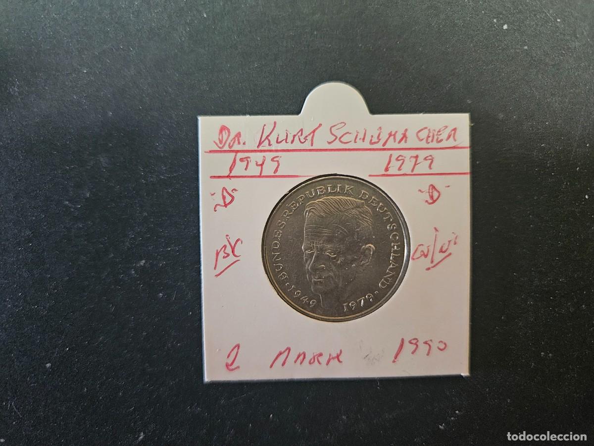 Monedas antiguas de Europa: ALEMANIA 2 MARK 1990 BC KM=149 (CUPRONIQUEL)) CECA &rdquo;D&rdquo; (KURT SCHUMACHER 1949-1979))