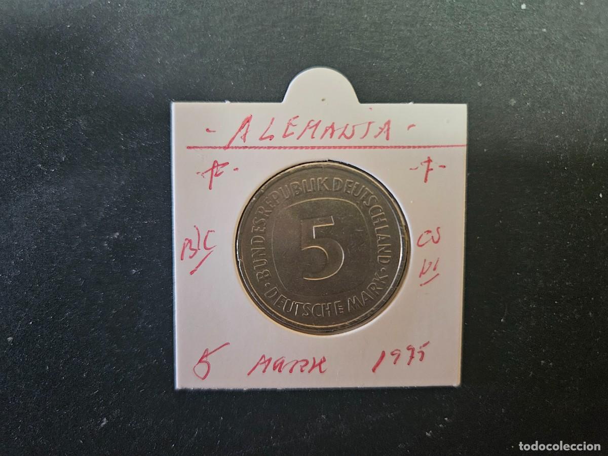 Monedas antiguas de Europa: ALEMANIA 5 MARK 1975 BC KM=140.1 (CUPRONIQUEL)) CECA &rdquo;F&rdquo;