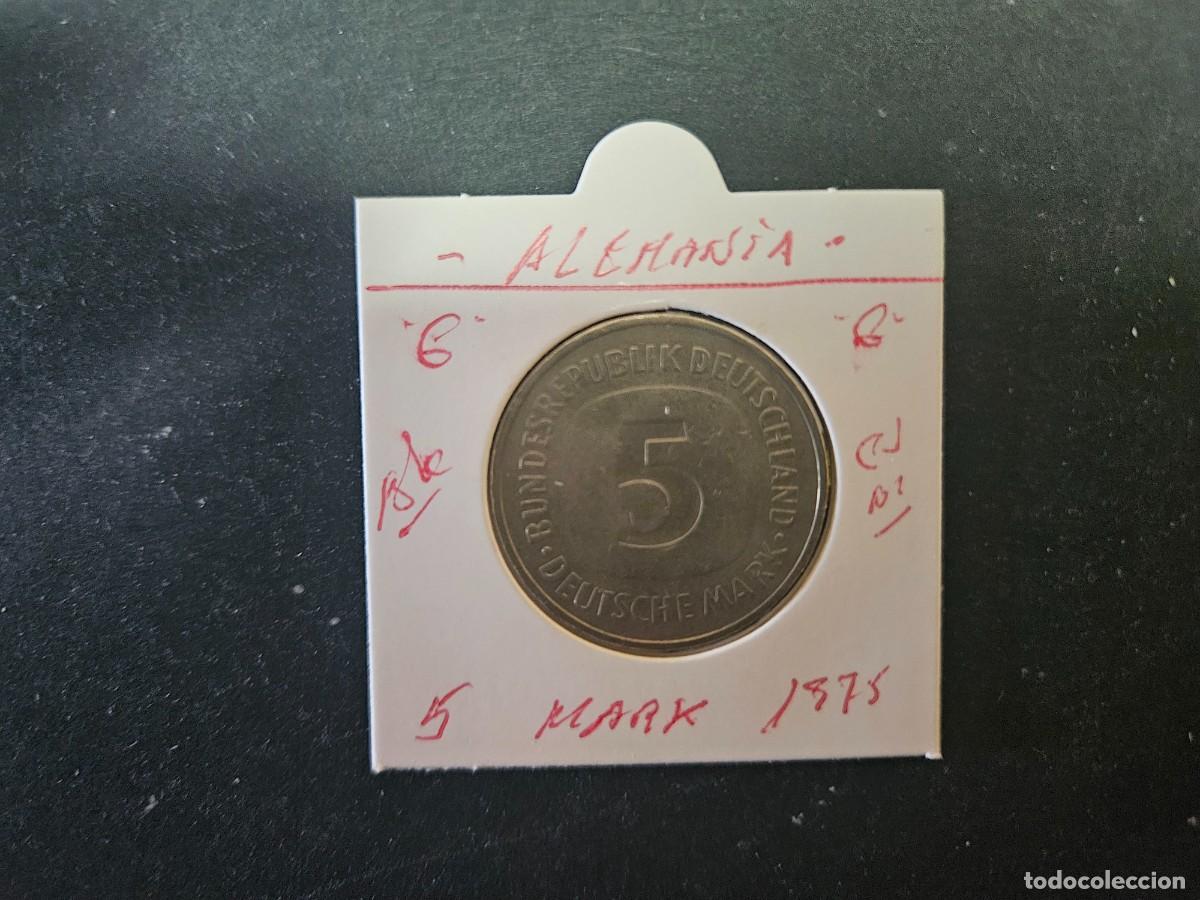 Monedas antiguas de Europa: ALEMANIA 5 MARK 1975 BC KM=140.1 (CUPRONIQUEL)) CECA &rdquo;G&rdquo;