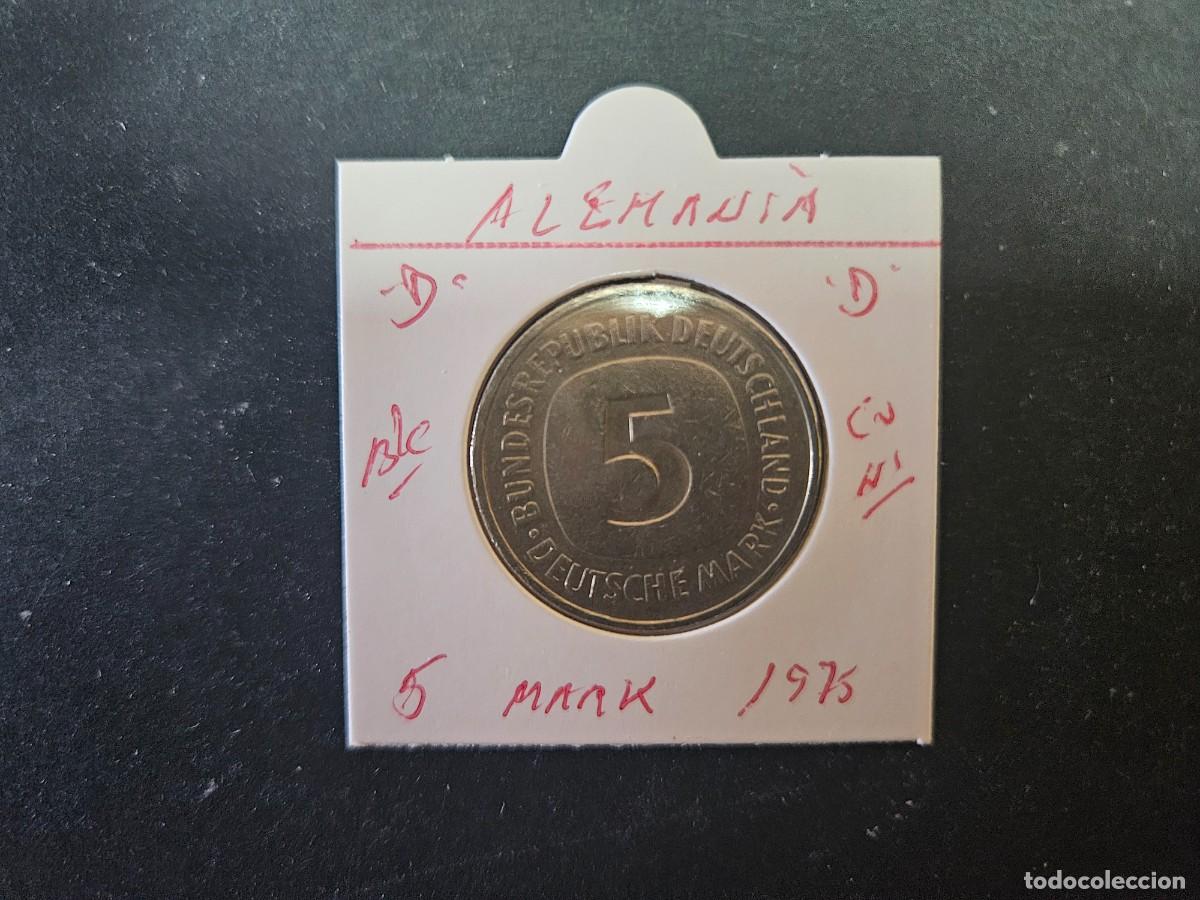 Monedas antiguas de Europa: ALEMANIA 5 MARK 1975 BC KM=140.1 (CUPRONIQUEL)) CECA &rdquo;D&rdquo;