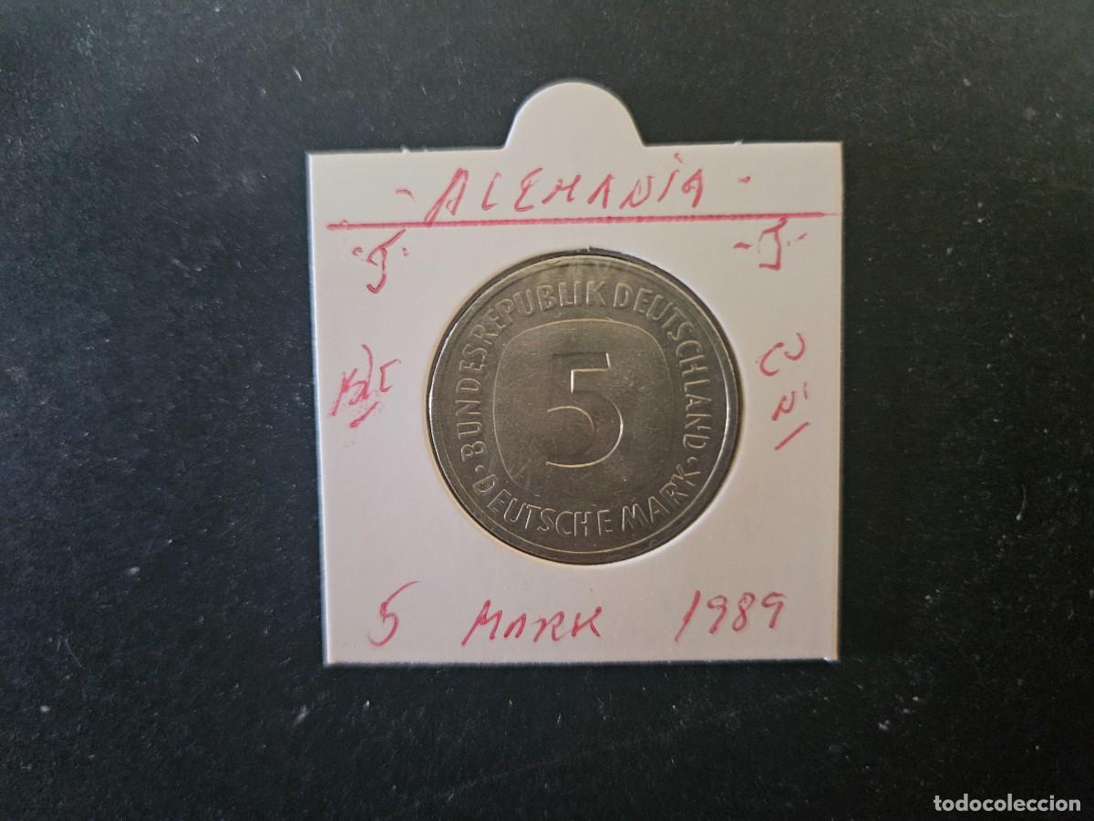 Monedas antiguas de Europa: ALEMANIA 5 MARK 1989 BC KM=140.1 (CUPRONIQUEL)) CECA &rdquo;J&rdquo;