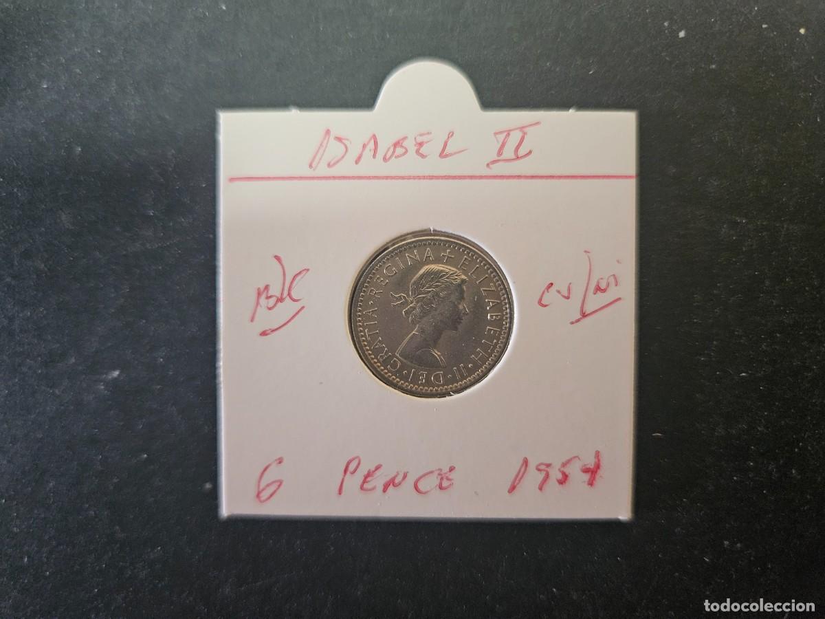 Monedas antiguas de Europa: GRAN BRETA&Ntilde;A 6 PENCE 1954 BC KM=903 (CUPRONIQUEL) ISABEL II