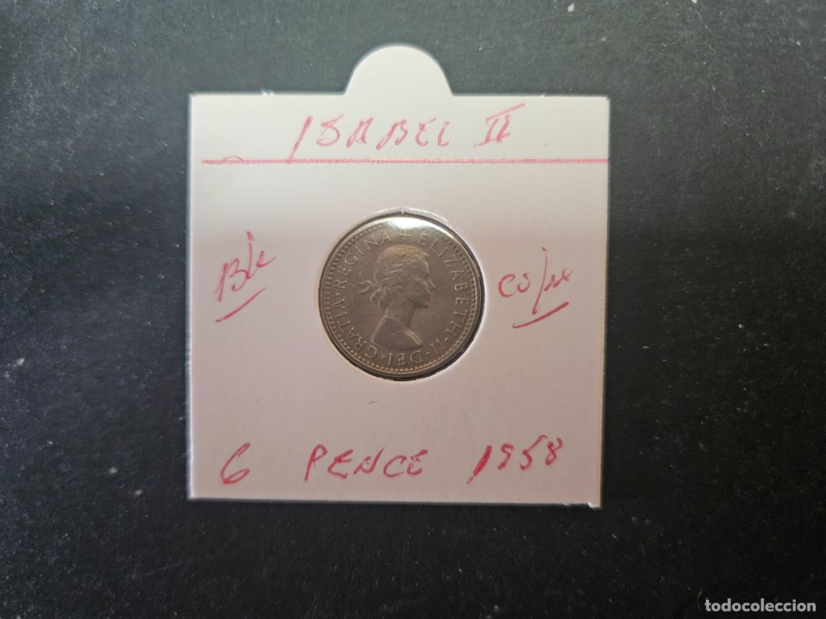 Monedas antiguas de Europa: GRAN BRETA&Ntilde;A 6 PENCE 1958 BC KM=903 (CUPRONIQUEL) ISABEL II