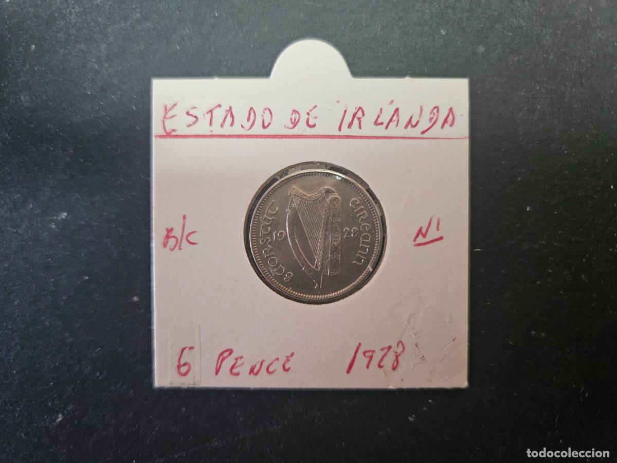Monedas antiguas de Europa: IRLANDA 6 PENCE 1928 BC KM=5 (NIQUEL)